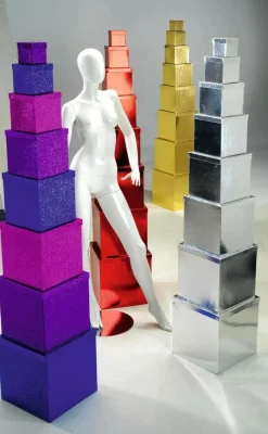 Geschenkkartonage Majestic Metallic, Rot, 8tlg.