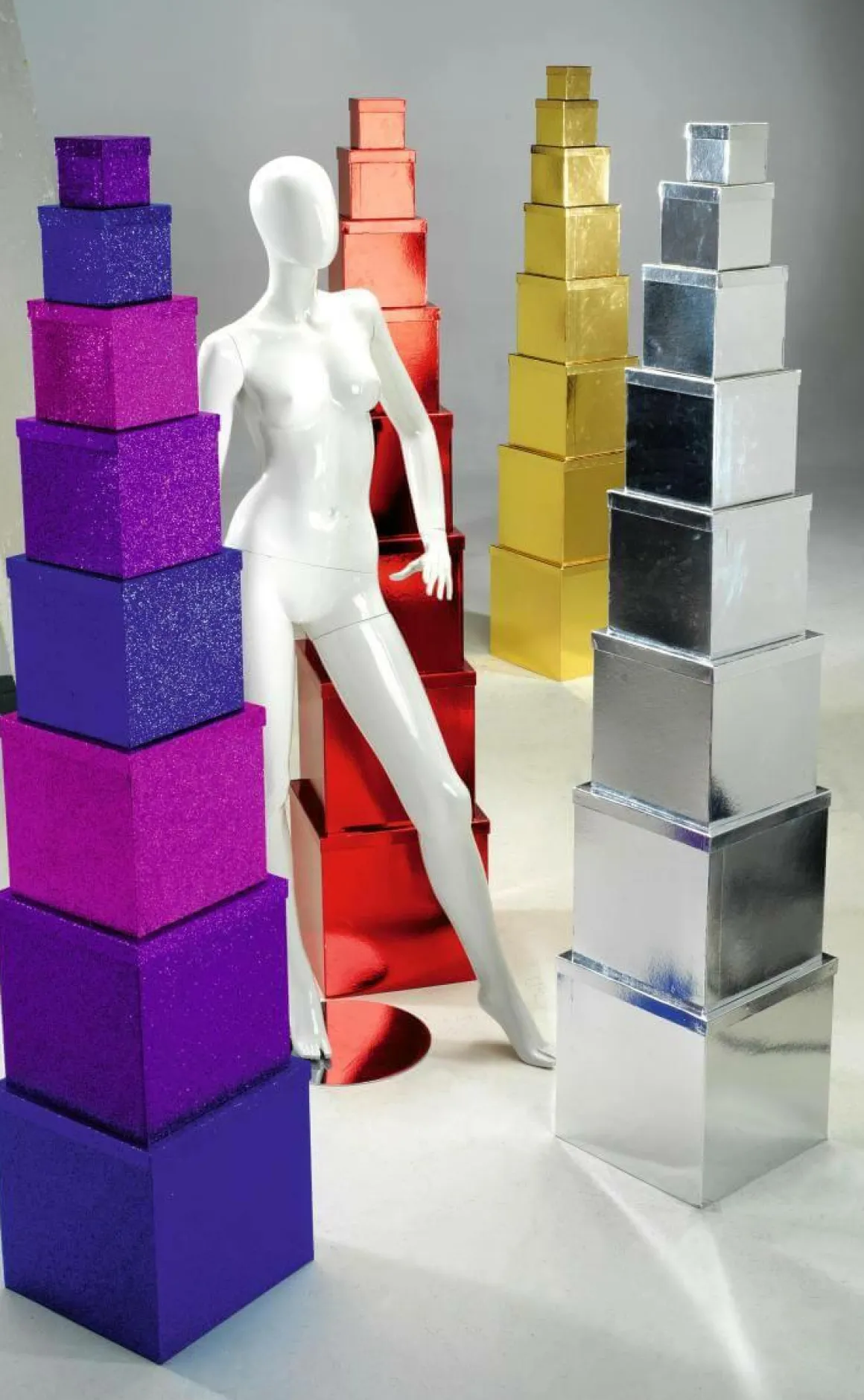 Geschenkkartonage Majestic Metallic, Rot, 8tlg.