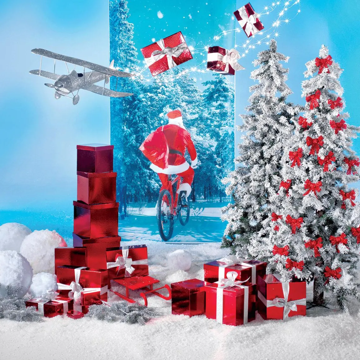 Geschenkkartonage Majestic Metallic, Rot, 8tlg.