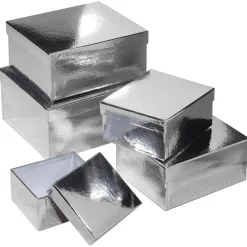 Geschenkkartonage Metallic, Silber, 5tlg.