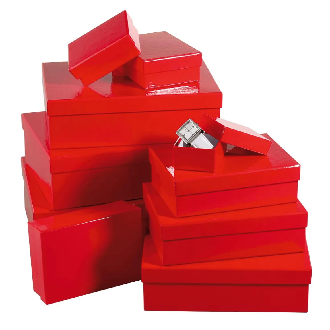 Geschenkkartonage, Rot, 10tlg.