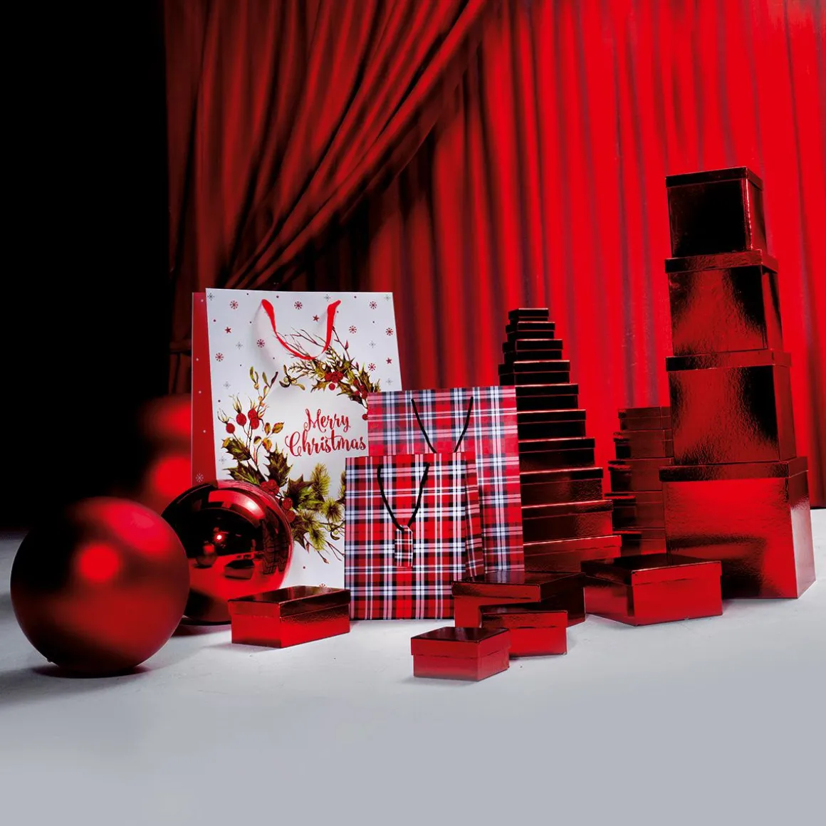 Geschenkkartonage, Rot, 10tlg.