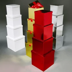 Geschenkkartonage, Rot, 4tlg.