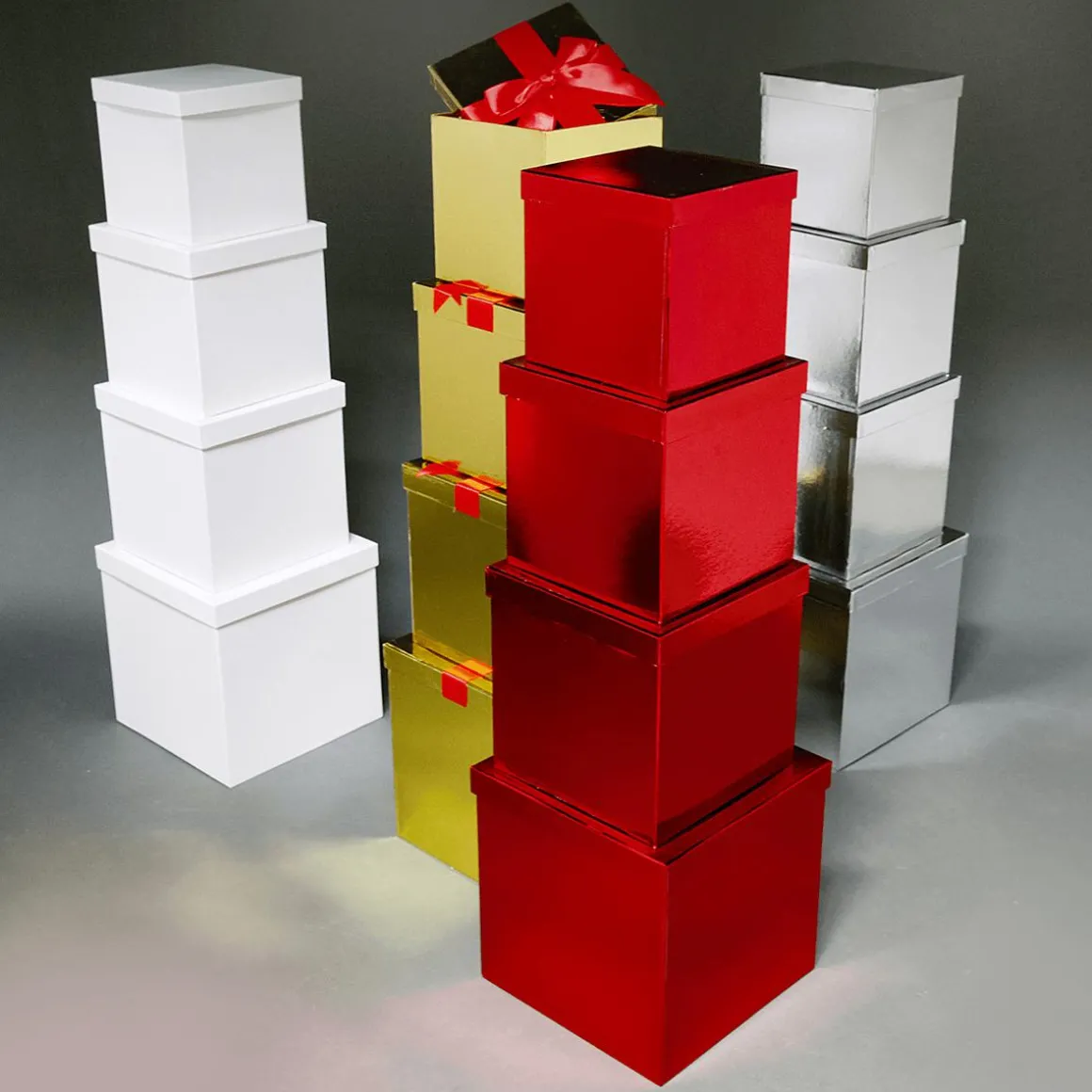 Geschenkkartonage, Rot, 4tlg.