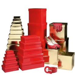 Geschenkkartonage, Rot, 4tlg.