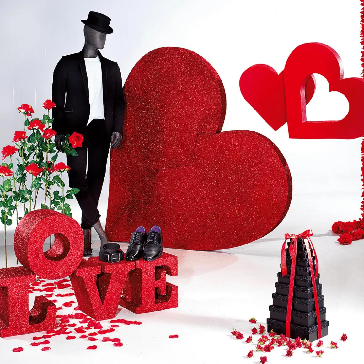 Geschenkkartonage Schwarz, 10tlg.