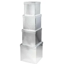 Geschenkkartonage, Silber, 4tlg.