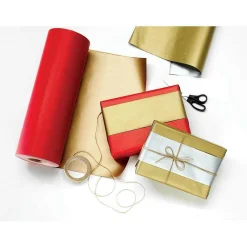Geschenkpapier Bicolor Secare Rolle 70 Cm, 100 M, Rot/gold