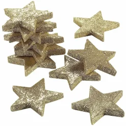 Glitter Sterne Gold, 12 Stück