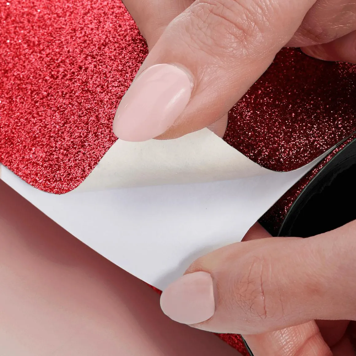 Glitzer-Folie Selbstklebend Rot 50 Cm X 5 M Rolle