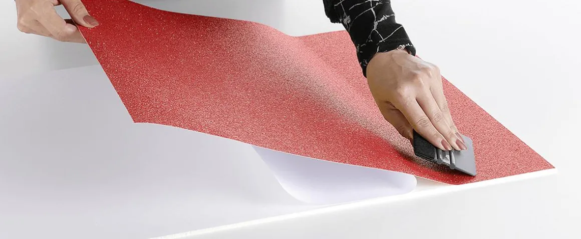 Glitzer-Folie Selbstklebend Rot 50 Cm X 5 M Rolle