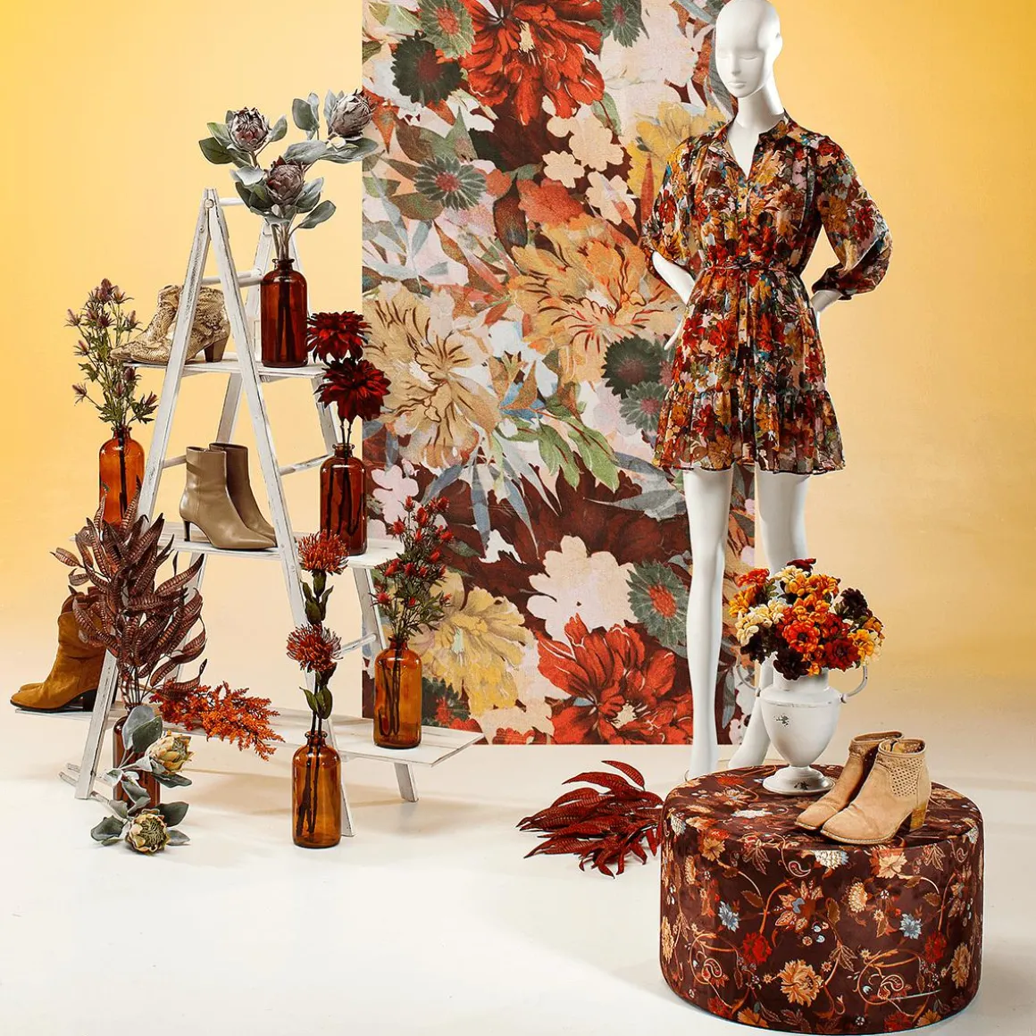 Herbstlicher Dekozweig Lila, 85 Cm