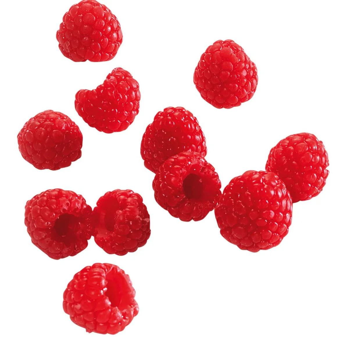 Himbeeren Lebensmittel-Attrappe, 12 Stück