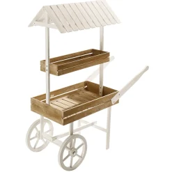 Holz Marktwagen Schubkarre Mit Dach 2-stöckig