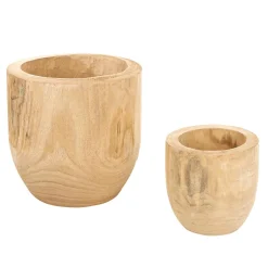 Holz Pflanzenübertopf Set 16 & 26 Cm 2 Stück