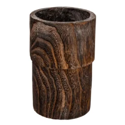 Holz-Vase 28,50 Cm Dunkelbraun