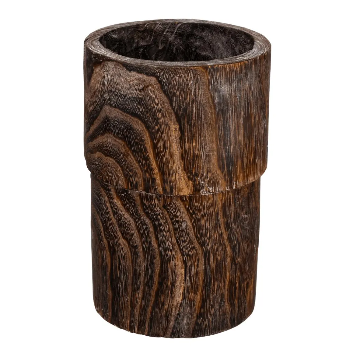 Holz-Vase 28,50 Cm Dunkelbraun
