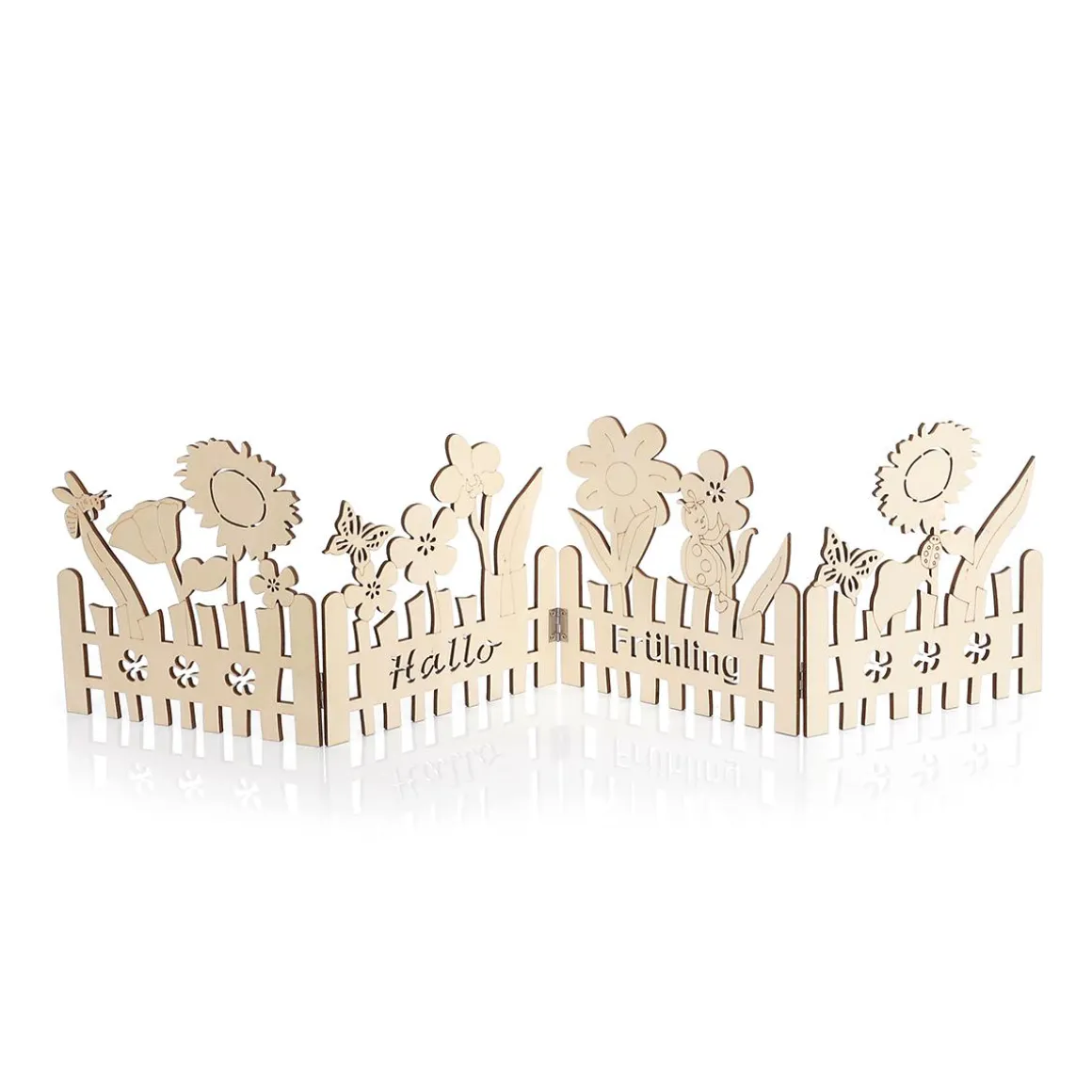 Holz-Zaun-Aufsteller Sommer-Blumen-Silhouetten, 81 Cm