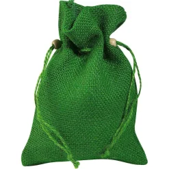 Jutesäckchen, 18 Cm, Grün 10 Stück