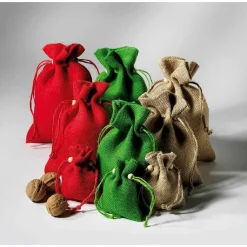 Jutesäckchen, 18 Cm, Grün 10 Stück