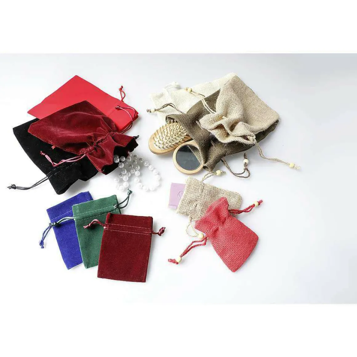 Jutesäckchen, 10 Cm, Natur 10 Stück