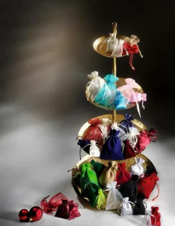 Jutesäckchen, 10 Cm, Rot 10 Stück