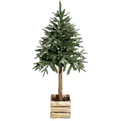 Künstliche Tanne Im Holzwürfel