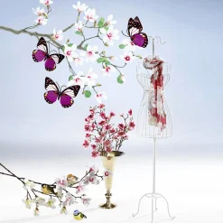 Künstlicher Edel-Magnolienzweig, Weiß/rosa, 100 Cm