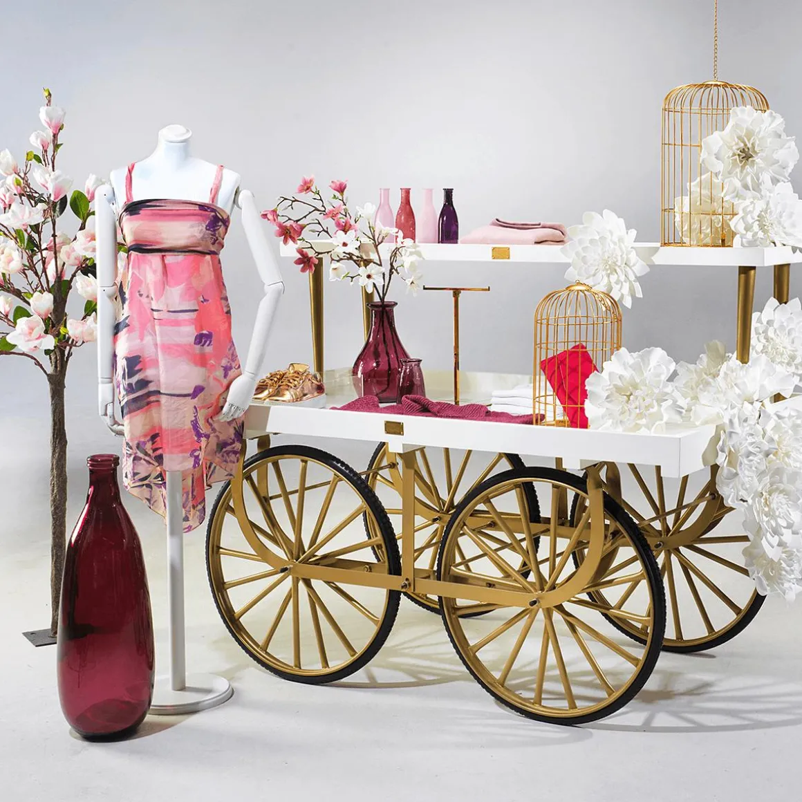 Künstlicher Magnolien-Zweig Rosa, 87 Cm