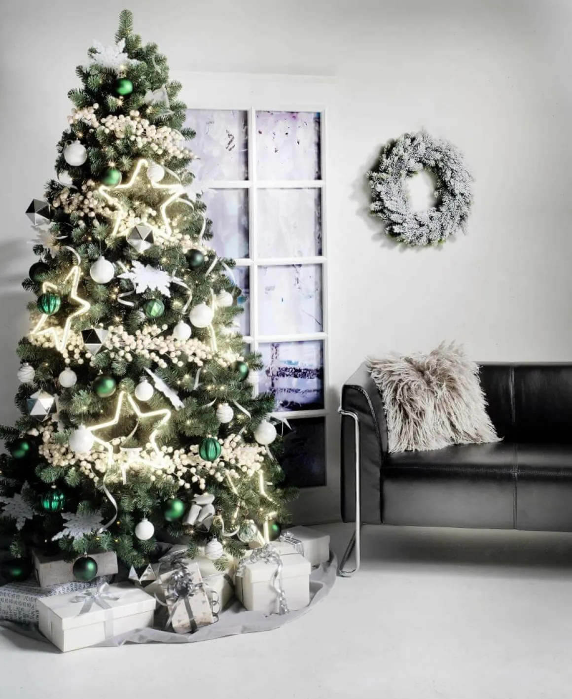 Künstlicher Weihnachtsbaum Weißtanne Mit LED 180 Cm