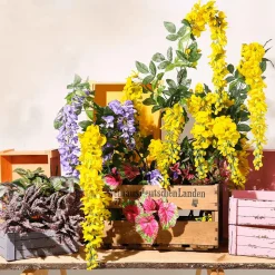 Künstlicher Zweig Wisteria Laburnum, 140 Cm, Lila