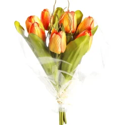 Künstliches Tulpen-Bouquet Orange, 30 Cm