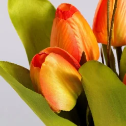 Künstliches Tulpen-Bouquet Orange, 30 Cm