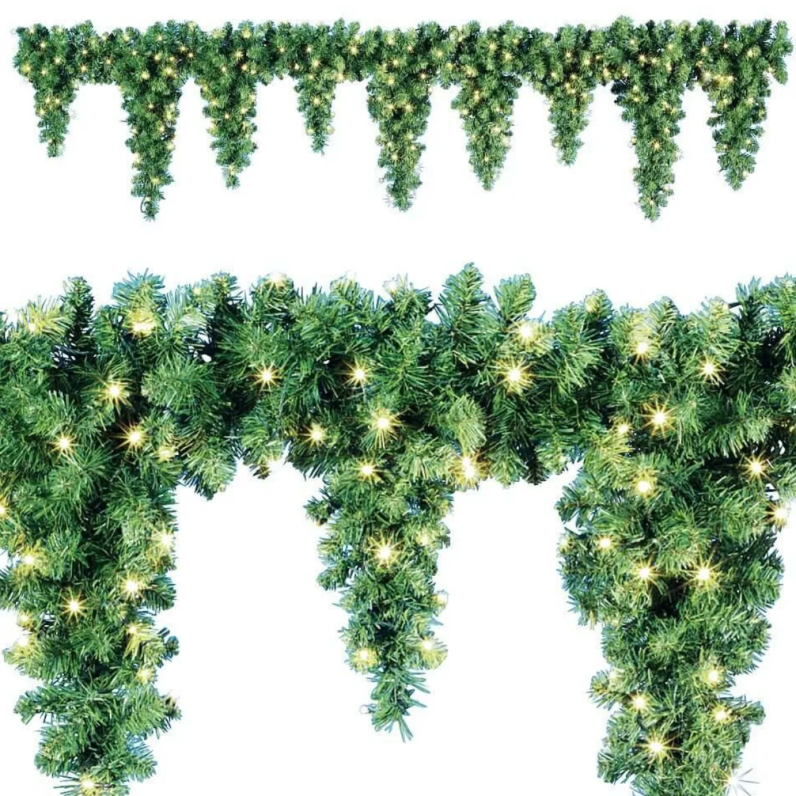 LED Eiszapfen-Tannengirlande Für Außen, 270 Cm