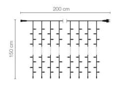 LED Lichtervorhang Für Außen, 400 LED, 200 Cm