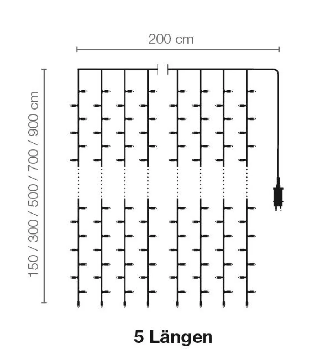 LED Lichtvorhang Für Außen, 150 Cm