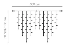 LED Profi Icicle-Light System IP67, 300 Cm Ohne Zuleitung