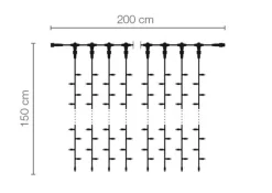 LED Profi Lichtvorhang System IP67 150 Cm Schwarz