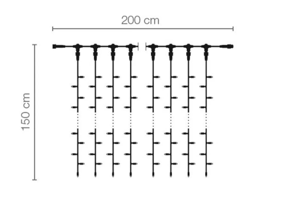 LED Profi Lichtvorhang System IP67 150 Cm Schwarz