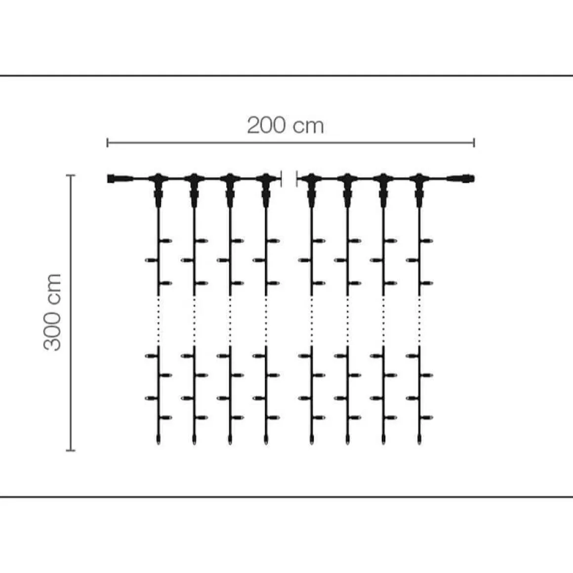 LED Profi Lichtvorhang System IP67, 300 Cm Ohne Zuleitung, Schwarz