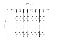 LED Profi Lichtvorhang System IP67, 700 Cm Ohne Zuleitung, Schwarz
