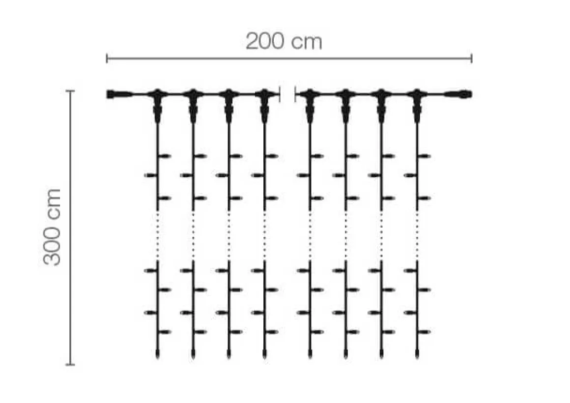 LED Profi Lichtvorhang System IP67, 300 Cm Ohne Zuleitung, Weiß