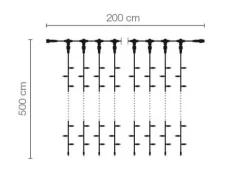 LED Profi Lichtvorhang System IP67, 500 Cm Ohne Zuleitung, Weiß