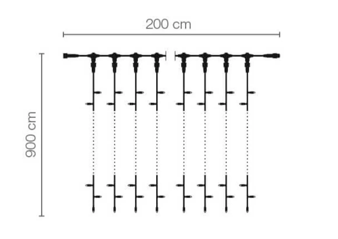 LED Profi Lichtvorhang System IP67, 900 Cm Ohne Zuleitung, Weiß