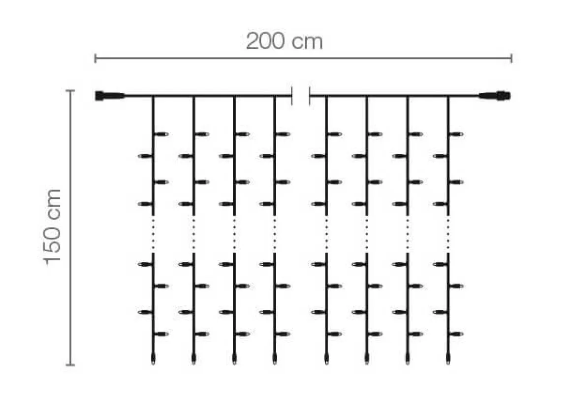 LED Profi Lichtvorhang System IP20 150 Cm Ohne Zuleitung