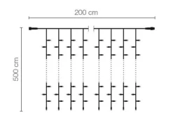 LED Profi Lichtvorhang System IP20, 500 Cm Ohne Zuleitung
