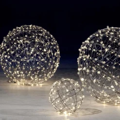 LED-Draht-Leuchtkugel 25 Cm Ø, Silber