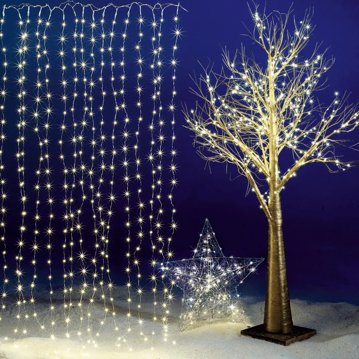 LED-Draht-Lichtvorhang Für Außen, 300 Cm