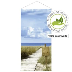 Lichtechter Naturfaser-Stoffbanner "Dünenweg" Aus Baumwolle 100 X 200 Cm