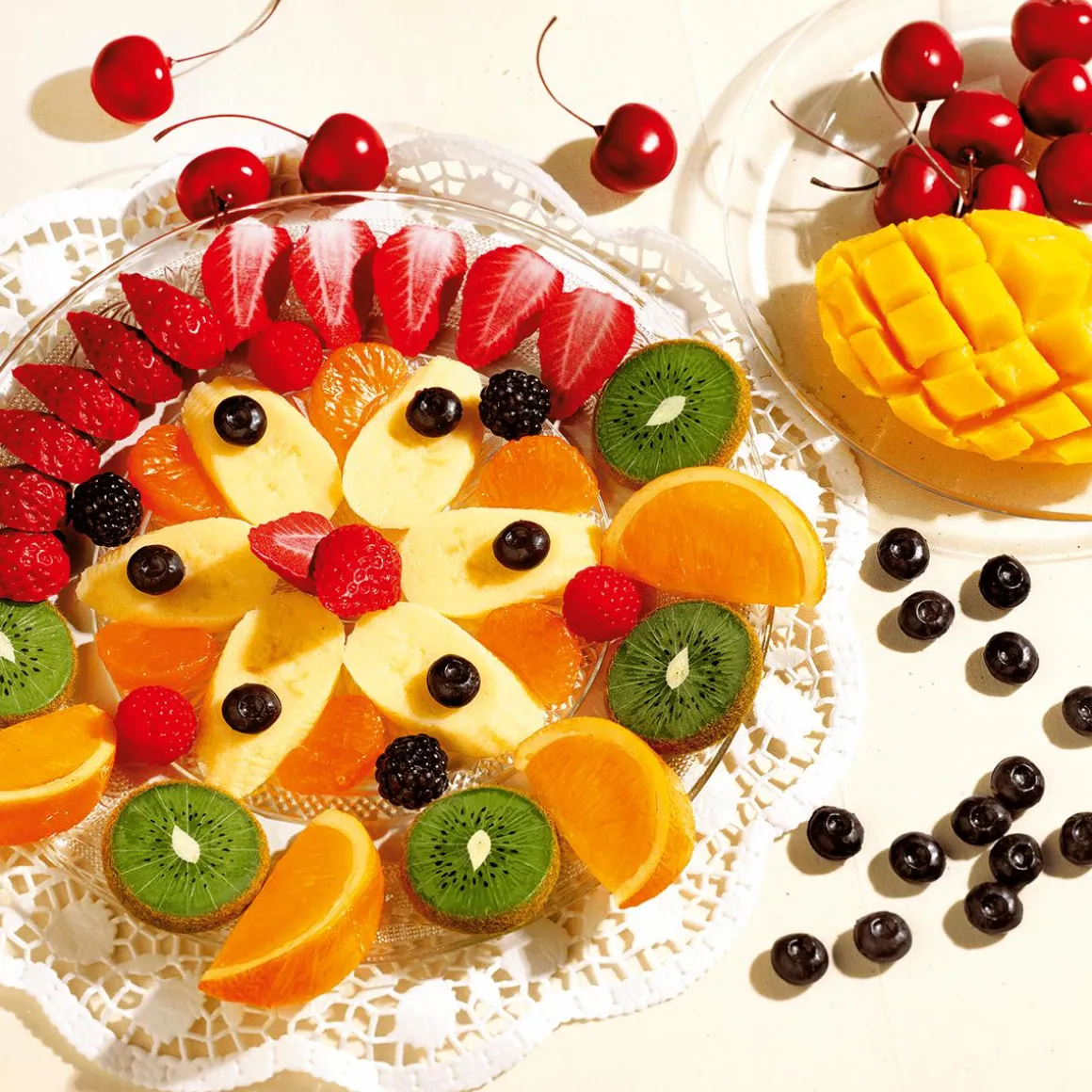 Mango Aufgeschnitten Lebensmittel-Attrappe, 2 Stück